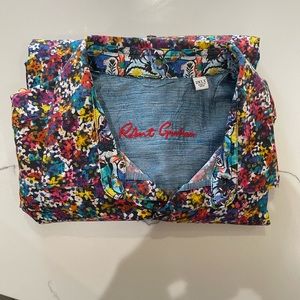 Robert Graham Multi Color Floral Print Long Sleeve Button Down